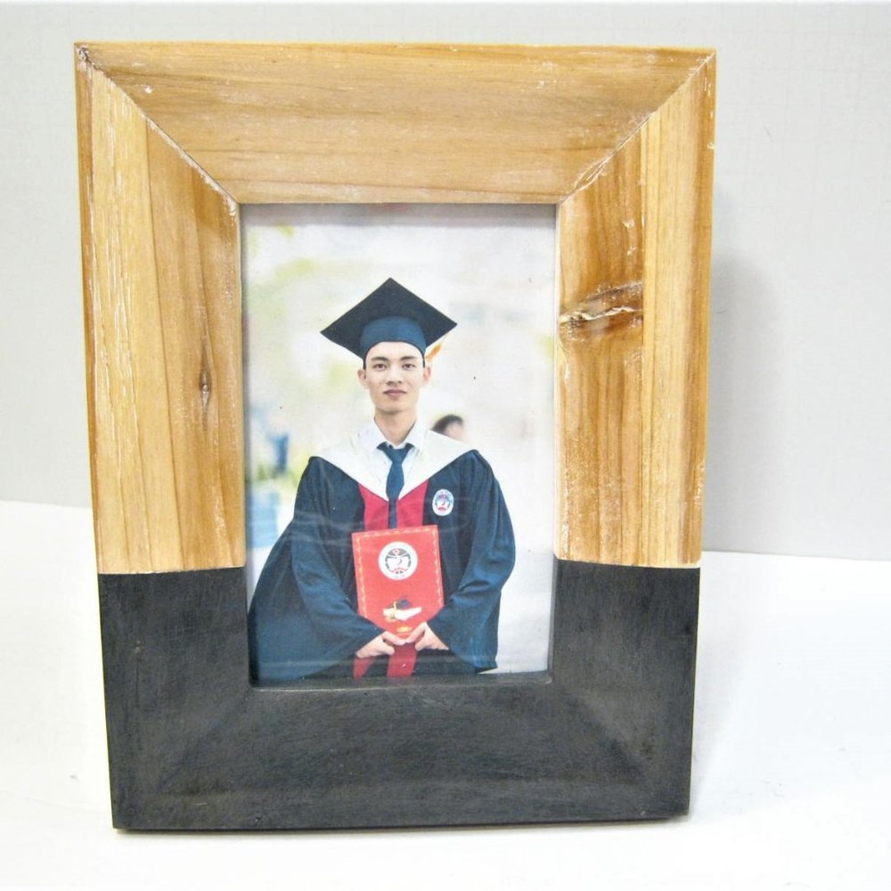 𝅺Natural solid Wood Photo Frame Picture Holder for 4x6 photo